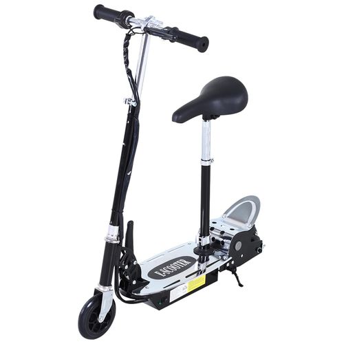 Trottinette Électrique 120 W Pliable Pour Enfants À Partir De 7 Ans Hauteur De Guidon Et Selle Réglable 12 Km/H Max. Noir Argent