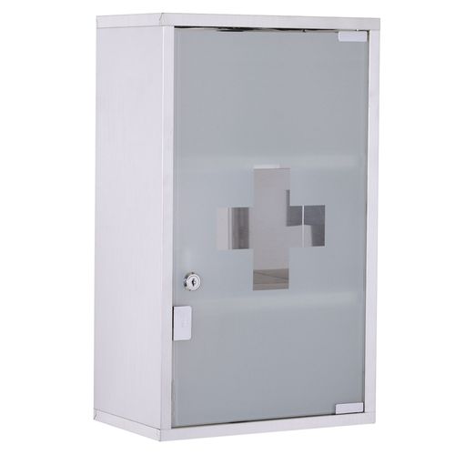 Armoire À Pharmacie Murale Verrouillable 3 Niv. Acier Inox