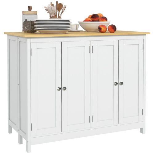 Ensemble Îlot Central De Cuisine 2 Tabourets De Bar Blanc Chêne Clair