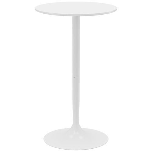 Table De Bar Ronde Style Contemporain Dim. 60l X 60l X 102h Cm Blanc