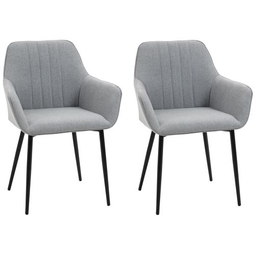 Chaises De Visiteur Design Scandinave - Lot De 2 Chaises - Pieds Effilés Métal Noir - Assise Dossier Acco