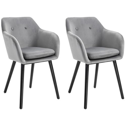 Chaises De Visiteur Design Scandinave - Lot De 2 Chaises - Pieds Effilés Bois Noir - Assise Dossier Accou