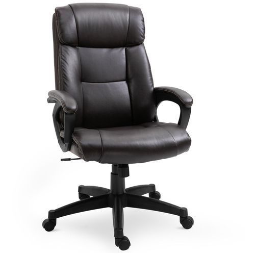 Fauteuil De Bureau Chaise De Bureau Ergonomique Réglable Roulettes Pivotant 360° Revêtement Synthétique P