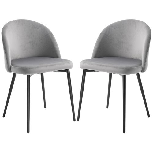 Chaises De Visiteur Design Scandinave - Lot De 2 Chaises - Pieds Effilés Métal Noir - Assise Dossier Ergo