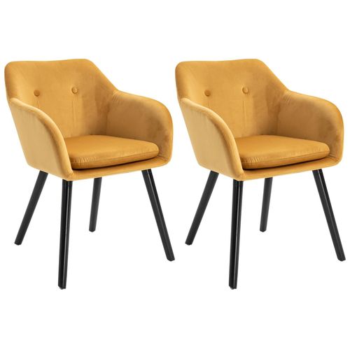 Chaises De Visiteur Design Scandinave - Lot De 2 Chaises - Pieds Effilés Bois Noir - Assise Dossier Accou
