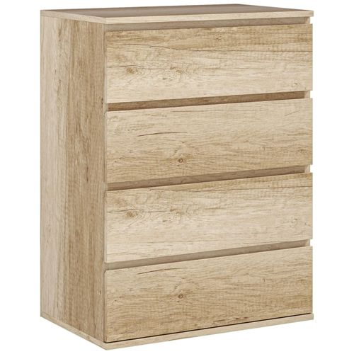 Commode 4 Tiroirs Dim. 60l X 40l X 80h Cm Effet Bois