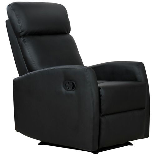 Fauteuil De Relaxation Inclinable 170° Avec Repose-Pied Ajustable Revêtement Synthétique Noir