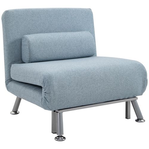 Fauteuil Convertible 3 En 1 Chauffeuse Lit Avec Coussin Bleu