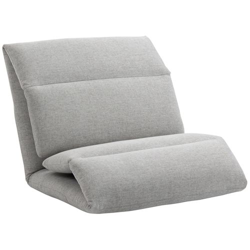 Fauteuil Convertible Fauteuil Paresseux Grand Confort Inclinaison Dossier Multipositions 90°-180° Acier Tissu Gris Clair