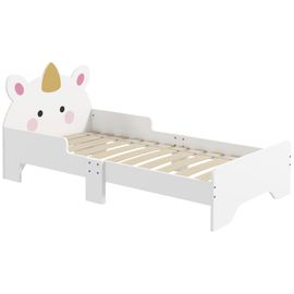 Lit Enfant Design Licorne - Sommier À Lattes Inclus - Rose