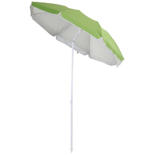 Parasol Inclinable Octogonal De Plage ? 150 Cm Tissu Polyester Haute Densit? Anti-Uv M?T D?Montable Sac De Transport Inclus Vert