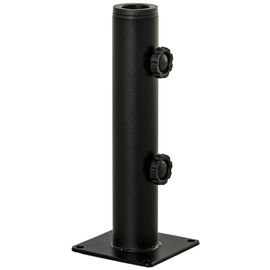 Pied De Parasol - Support De Parasol Pour Ancrage Au Sol - Visserie Incluse - Acier Noir