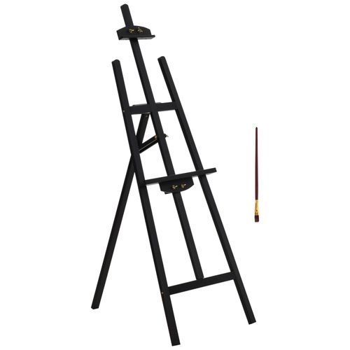 Homcom Chevalet D'artiste Sur Pieds Pliable Dim. 51,5l X 71,5l X 134,5h Cm Inclinaison Réglable 90° Max. Bois De Pin Noir
