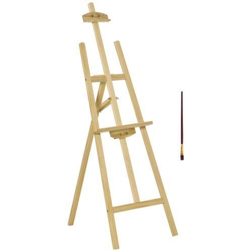 Homcom Chevalet D'artiste Sur Pieds Pliable Dim. 51,5l X 71,5l X 134,5h Cm Inclinaison Réglable 90° Max. Bois De Pin Autoclave