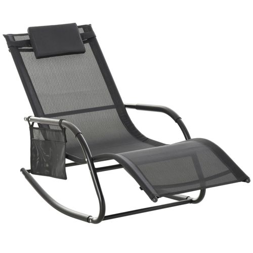 Chaise Longue À Bascule Tétière Amovible, Accoudoirs Et Rangement