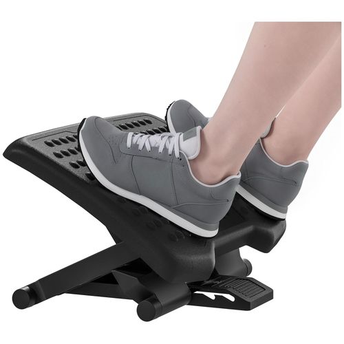 Repose-Pied Ergonomique De Bureau Réglable - Angle Et Hauteur Ajustables - Abs Gris Noir