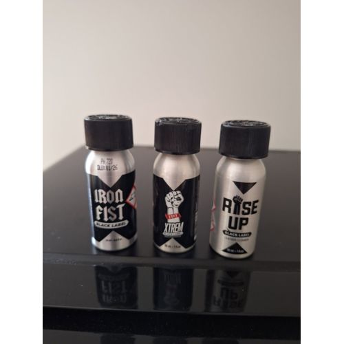 Poppers Iron Fist Black Label - Fist Xtreme Black Label - Rise Up Black Label Lot 3 Flacons