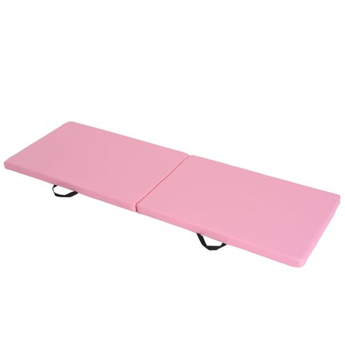 Tapis De Gymnastique Yoga Pilates Fitness Pliable Portable Grand Confort 180l X 60l X 5h Cm Simili Cuir Rose