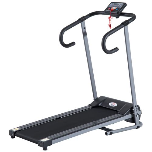Tapis De Course Fitness Électrique Pliable - 1 À 10 Km/H - Écran Lcd Multifonctions - Puissance 500 W - Gris Foncé Noir