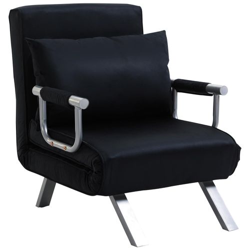 Fauteuil Chauffeuse Canapé-Lit Convertible 1 Place Déhoussable Grand Confort Coussin Pieds Accoudoirs Mét