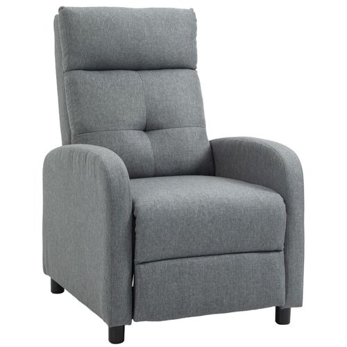 Fauteuil De Relaxation Grand Confort Dossier Inclinable Repose-Pied Ajustable Tissu Gris
