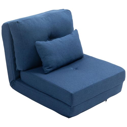 Fauteuil Convertible Chauffeuse Inclinable - Coussin Inclus - Tissu Bleu
