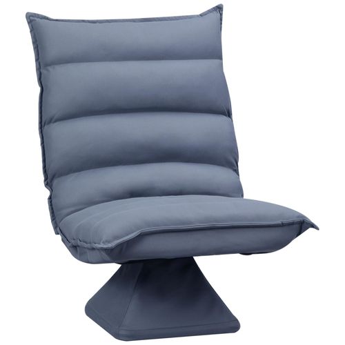 Fauteuil Relax Grand Confort Pivotant Inclinaison Réglable 5 Niv. Épais Garnissage Mousse Haute Densité Tissu Velours Microfibre Gris