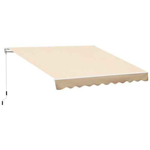Store Banne Manuel Rétractable Aluminium Polyester Imperméabilisé 3l X 2,5l M Beige