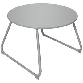 Table Basse De Jardin Ronde Ø 60 Cm Métal Époxy Gris