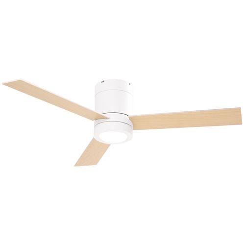 Ventilateur de plafond LED - 3 pales, 3 vitesses, timer - télécommande, kit installation inclus - métal effet bois