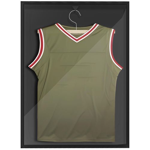 Frame box T-frame cadre aluminium pour maillot porte acrylique doublure interne feutre 60 x 80 cm noir