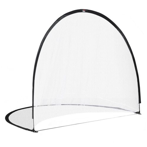 Cage De Foot Portable - But De Football Futsal Pliable Pop Up - Sac Rangement, Piquets Inclus - Dim. 247l X 203l X 201,5h Cm - Fibre Verre Oxford Noir