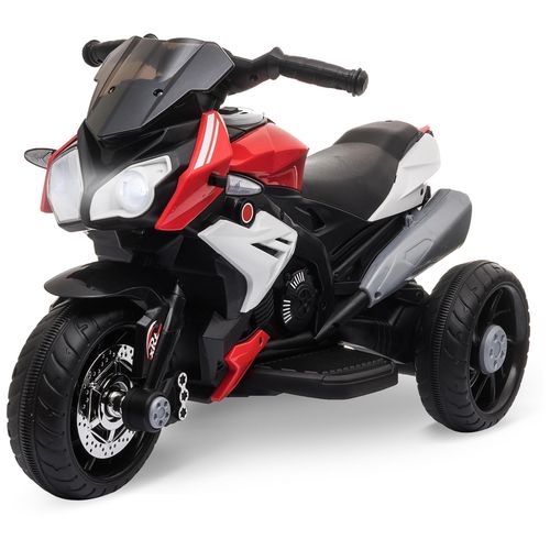 Moto électrique pour enfants 3 roues 6 V 3 Km/h effets lumineux et sonores rouge