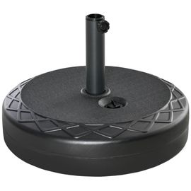Pied De Parasol Rond À Lester Dia. 55 Cm Contour Motif Graphique Métal Hdpe Noir