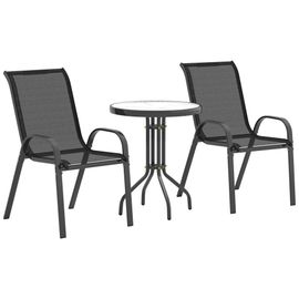 Ensemble bistro de jardin 3 pièces - 2 chaises, table