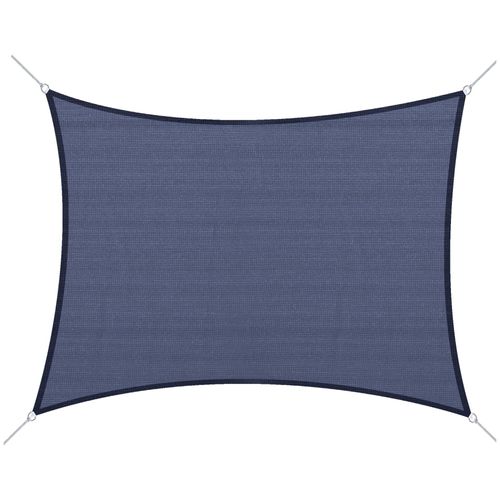 Voile D'ombrage Toile Solaire Rectangulaire 6l X 4l M Hdpe Bleu