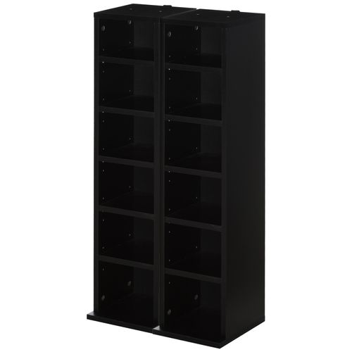 Lot De 2 Étagères Colonnes Rangement Max. 204 Cd Noir