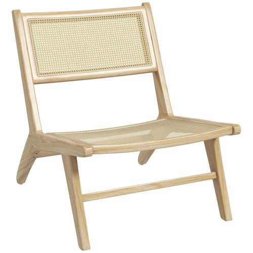 Fauteuil Lounge - Assise, Dossier Aspect Cannage - Assise Profonde - Bois Hévéa