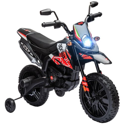 Motocross électrique enfant licence officielle Aprilia RX 125 max. 6 Km/h roues aux. amovibles rouge