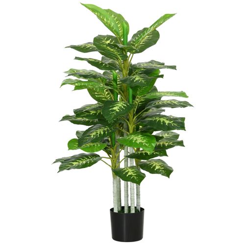 Arbre artificiel plante artificielle Calathea H. 120 cm tronc branches lichen feuilles grand réalisme pot inclus