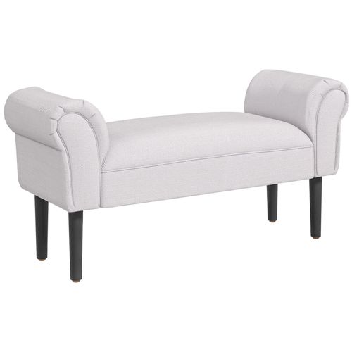 Banc Banquette Design Contemporain Accoudoirs Courbés Grand Confort 102l X 31l X 51h Cm Gris Clair