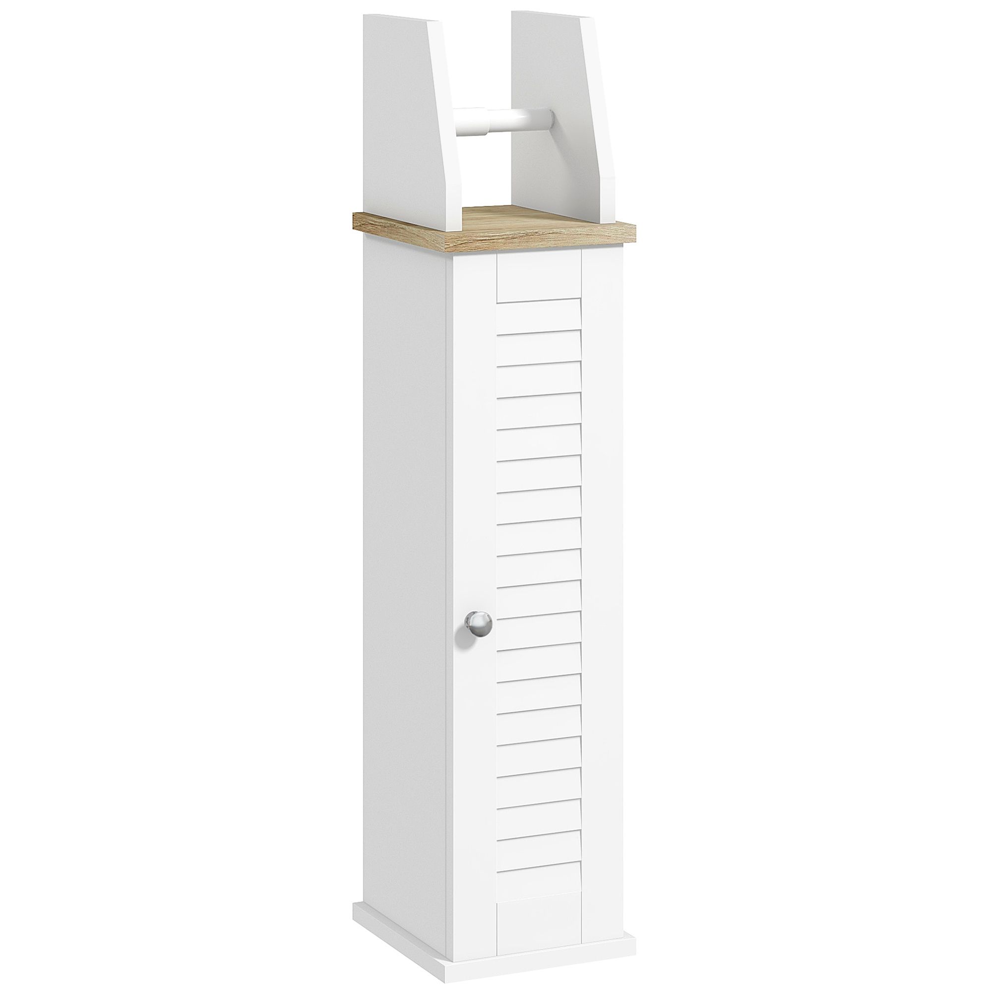 Armoire À Papier Toilette 2 Niv. Porte-Papier Blanc Aspect Bois Clair