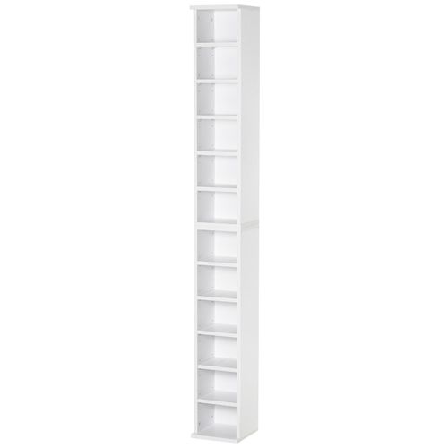 Lot De 2 Étagères Colonnes Armoire De Rangement Cd 6 + 6 Compartiments Blanc Dim. 21l X 22,5l X 88,5h Cm