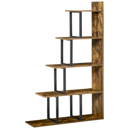 Étagère Bibliothèque Séparateur De Pièce Style Industriel En Escalier 5 Étagères Dim. 102l X 30l X 160h C