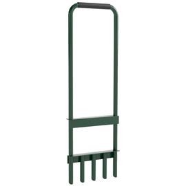 Aérateur de pelouse - aérateur de gazon - 5 dents creuses dia. 2,3 cm - acier thermoplastique vert