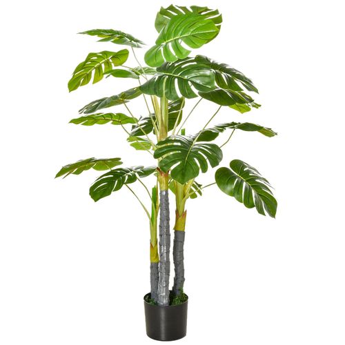 Plante artificielle monstera H.1,2 m tronc branches lichen pot inclus