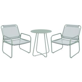 Ensemble Salon De Jardin 3 Pcs 2 Fauteuils Et Table Ronde Vert