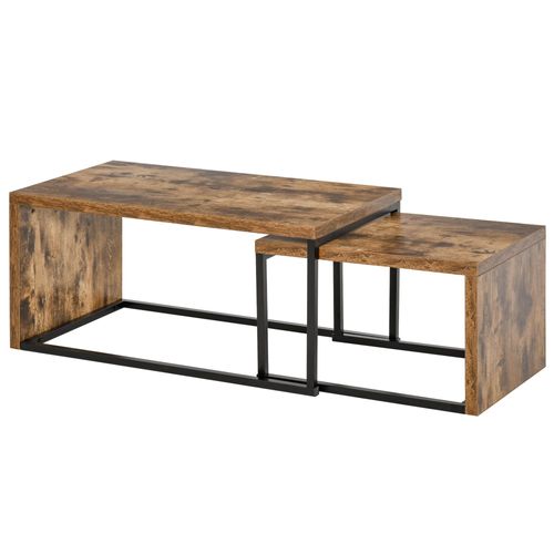 Lot De 2 Tables Basses Gigognes Design Industriel Encastrable