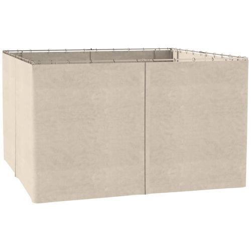 Parois Lat?Rales De Rechange Barnum Tonnelle 3 X 4 M - 2 Syst?Mes D'attache Boucles Ou Crochets - B?Ches De Rechange Zipp?Es, Avec Velcro D'attache - Polyester Beige