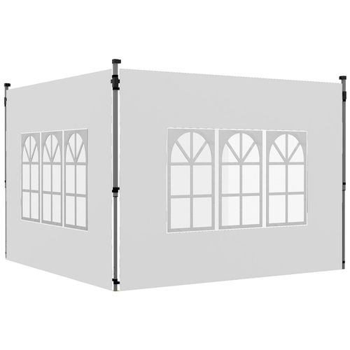 Lot De 2 Parois Latérales Pour Tonnelle 3 X 3 M Ou 3 X 4 M - Bâches De Barnum 295 X 195 Cm Blanc